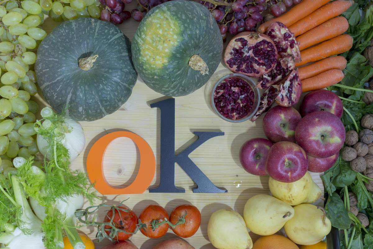Légumes et le signe OK